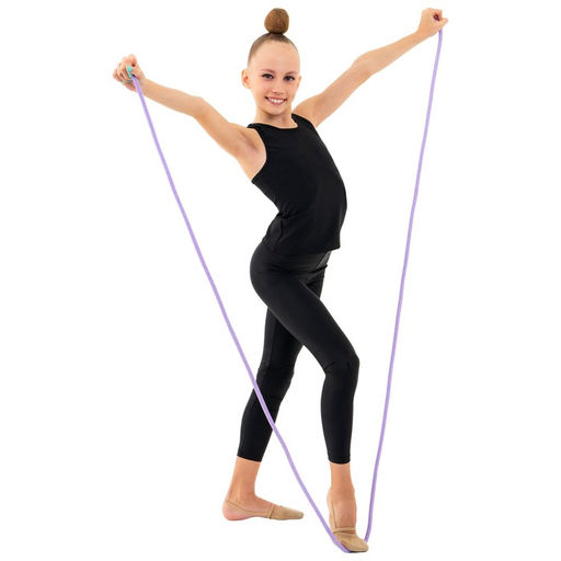 Скакалка гимнастическая утяжелённая Grace Dance, с люрексом, 3 м, 180 г, цвет сиреневый/серебристый  фото 4