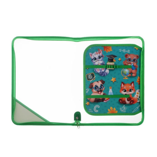 Папка для труда, А4, пластиковая, 23×32.5×2.5 см «Зверята»