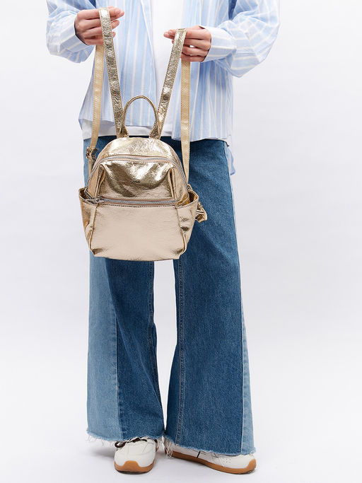 LACCOMA рюкзак Жизель-золотистый эко кожа хлопок