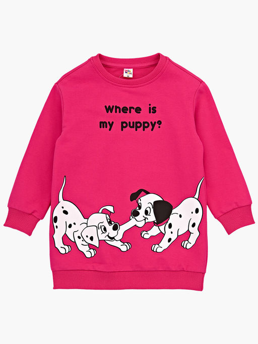 Платье с принтом из футера UD 7743 малина - Mini maxi фото 8