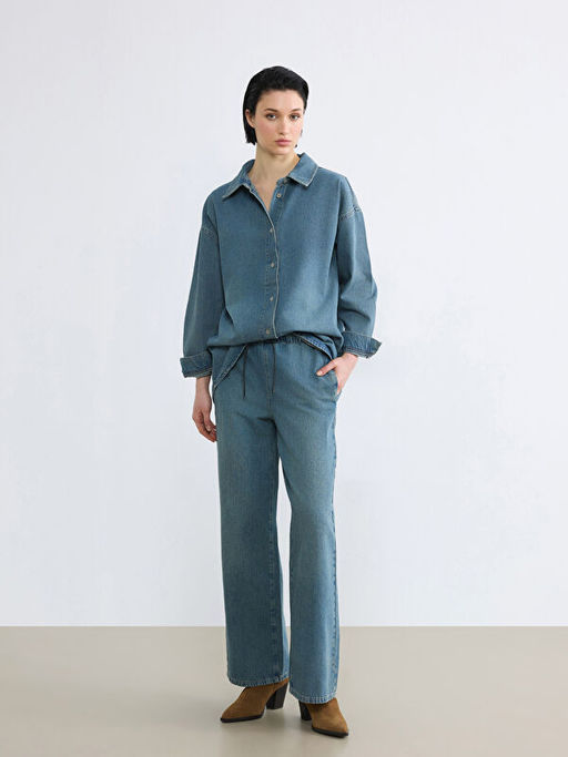 Рубашка Без бренда Oversize Kad?n Jean G?mlek женская джинсовая оверсайз