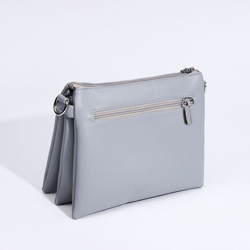 Сумка кросс-боди на молнии, 2 наружных кармана, цвет серый - Simaland фото 2