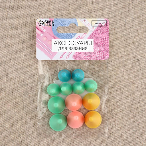 Цена за 3 шт. Набор заглушек для спиц, d=1.8 / 1.3 см, 12 шт., разноцветный