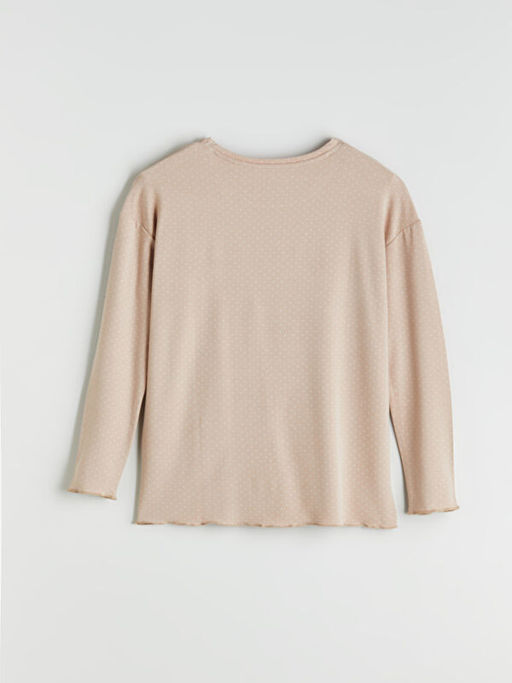 Bisiklet Yaka Puantiyeli Kad?n Pijama ?st?