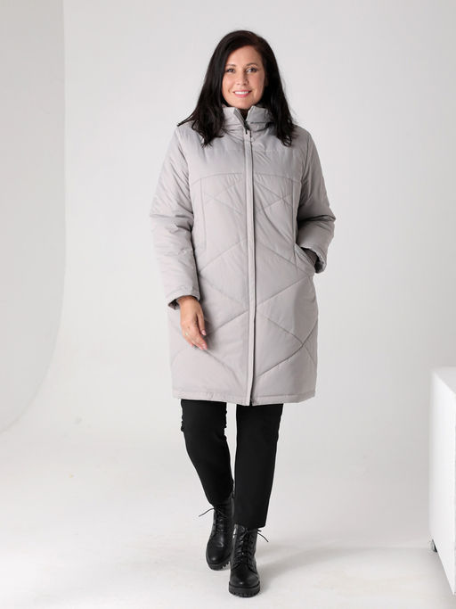 24320 Пальто дем. серый - Dizzyway фото 2