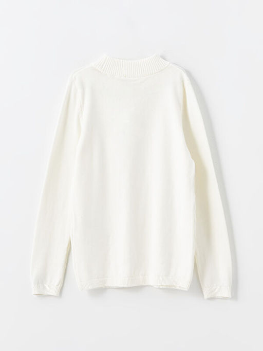 Dik Yaka Basic Uzun Kollu K?z ?ocuk Triko Kazak - Waikiki фото 2