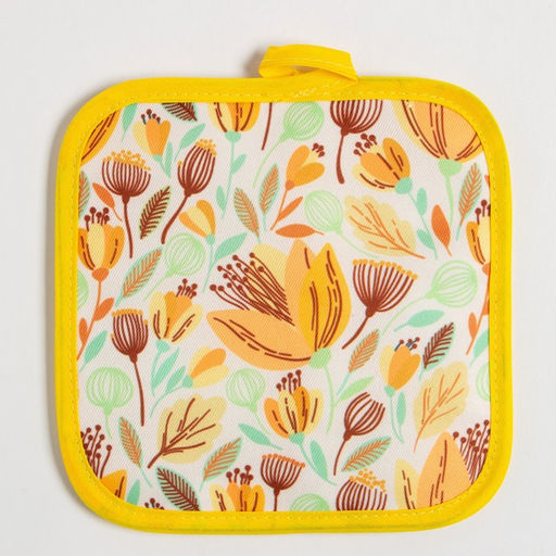 Кухонный набор Доляна Тюльпаны прихватка 17х17 см, варежка 25х16 см, 100% п/э  фото 4