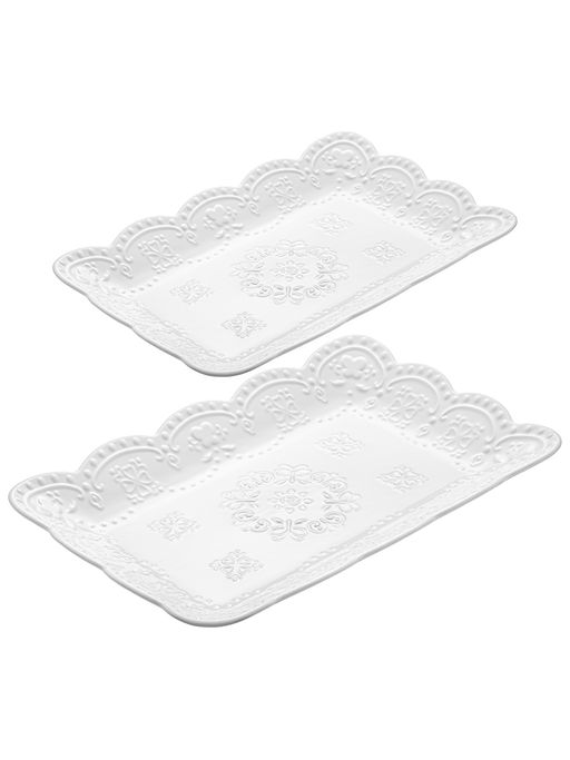 Набор блюд д/сервировки 2 пр. 25*16,5*2,5 см + 30,5*20*3 см, прямоуголные,фарфор - Elan gallery фото 5