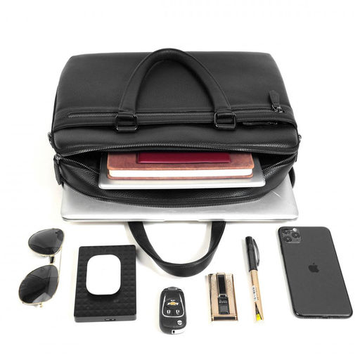 Сумка мужская, кожа, MIRONPAN 860405 Черный