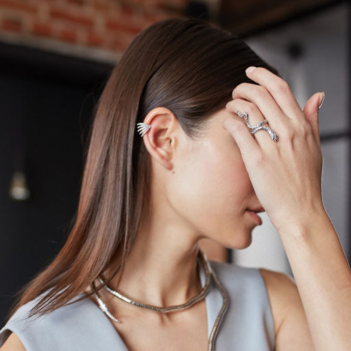 Кольцо «Змея» анаконда, цвет серебро, безразмерное