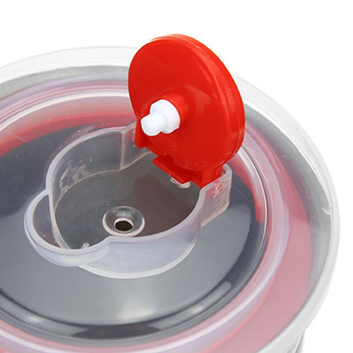 Банка для сыпучих продуктов из нержавеющей стали 0,5л, д10см, h7,5см, крышка пластмассовая с пароотводом, цветной корпус, бордовый, в коробке (Китай) - Домашняя мода фото 5