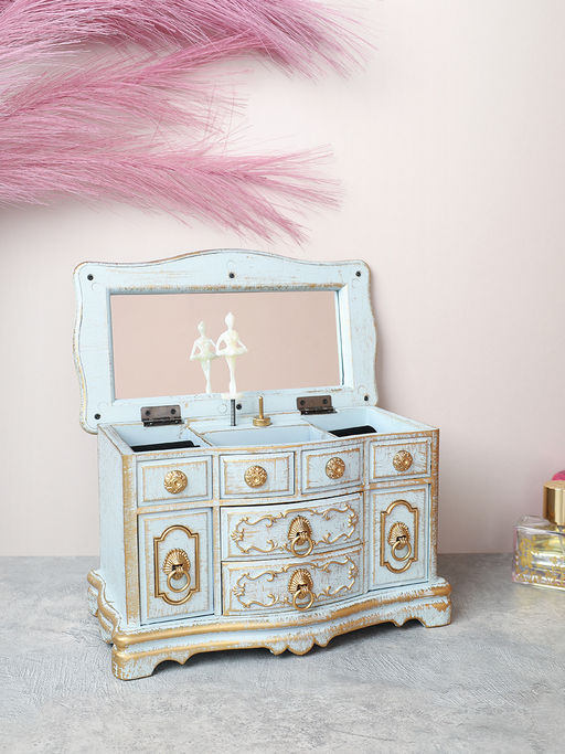 Шкатулка музыкальная 21х11х13 серо-голубая / 74-23 /уп 24/пластик - ГалеонТрейд фото 7