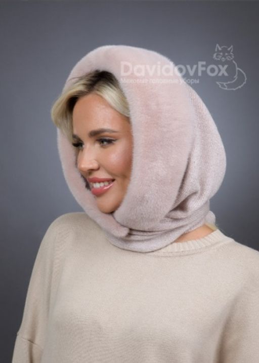 Платок Трикотаж Норка Дымчатая роза - Davidovfox фото 2