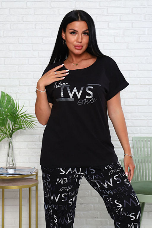 Костюм с брюками чинос, принт, черный (911-1) - Плиона фото 9