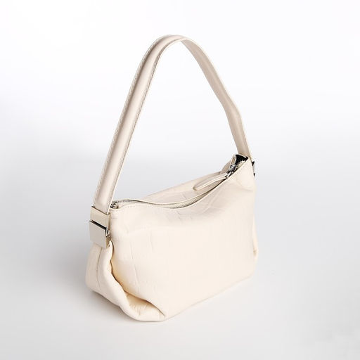 Сумка-багет на молнии, цвет белый - Simaland фото 4