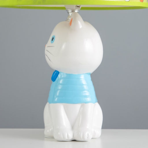 Настольная лампа с абажуром RISALUX «Котенок», Е14, 15 Вт, белый, 20×20×32 см