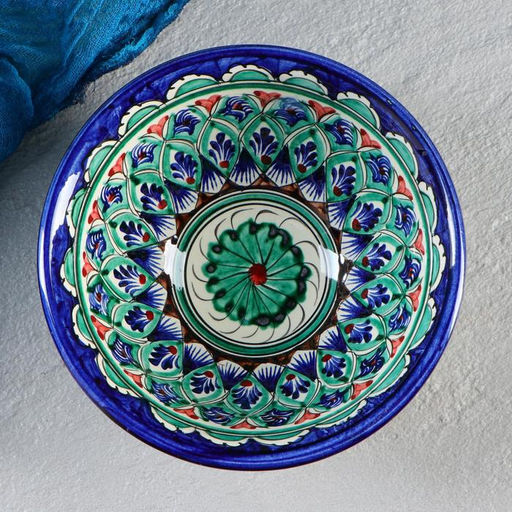 Бульонница узбекская Риштанская Керамика «Орнамент», 900 мл, d=18 см, МИКС