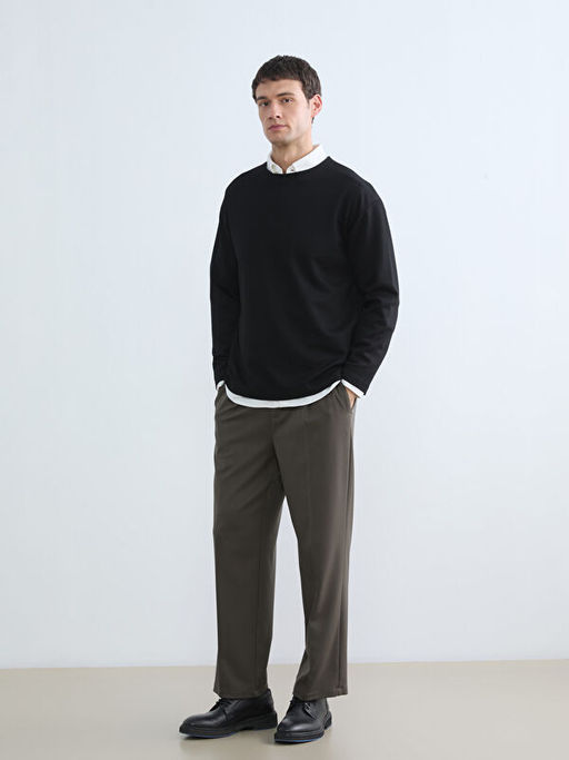 Bisiklet Yaka Erkek Sweatshirt