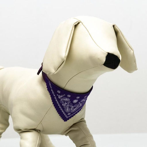 Ошейник с косынкой 32 х 1 см, ОШ 22-28, фиолетовый - Пижон фото 4