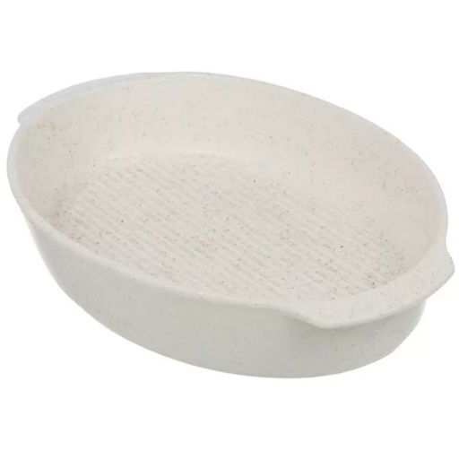 Форма для выпечки керамика, 33х33 см, 2 л, овальная, Daniks, Бежевый гранит, Y4-8738 (481435)