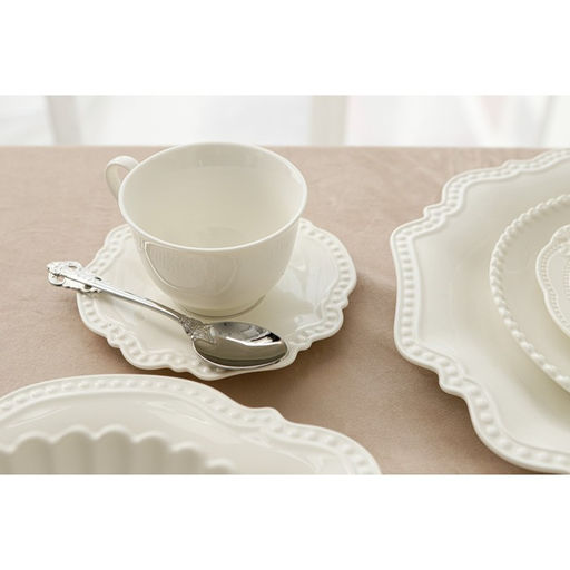 Чайная пара фарфоровая Magistro «Сюита», 2 предмета: кружка 250 мл, блюдце d=15.5 см, цвет белый