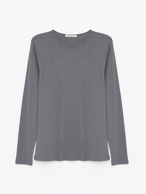 Bisiklet Yaka D?z Uzun Kollu Kad?n Body