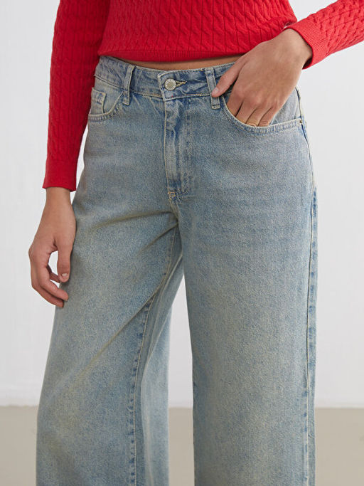 Wideleg Kad?n Jean Pantolon