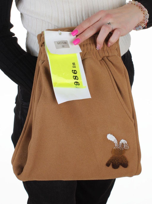 MD54 BROWN Брюки спортивные утепленные женские (85% хлопок, 10% полиэстер, 5% спандекс)