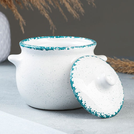 Горшочек для запекания Борисовская керамика «Варадеро», 650 мл, 12×11.5 см, белый