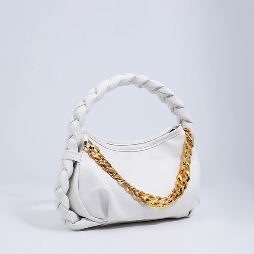 Сумка-багет на молнии, цвет белый - Simaland фото 3