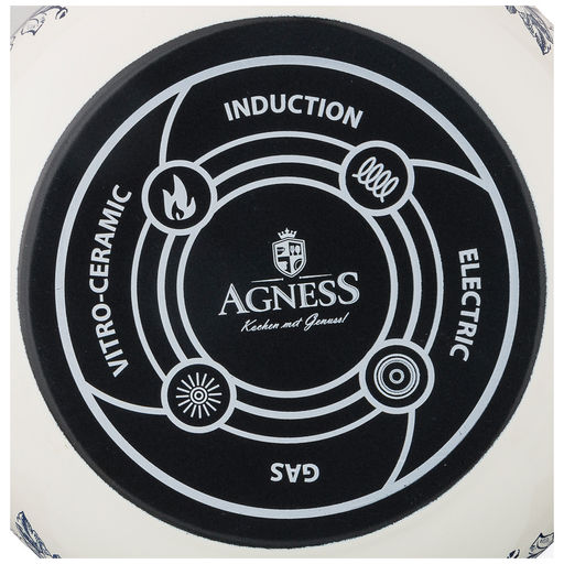 КАСТРЮЛЯ ЭМАЛИРОВАННАЯ AGNESS С КРЫШКОЙ, СЕРИЯ ВИНТАЖ, 2,8Л, ДИАМЕТР=18СМ