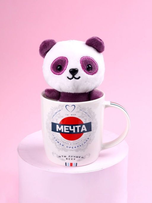Набор Мечта, мягкая игрушка в кружке, панда, цвета МИКС - Milo toys фото 5