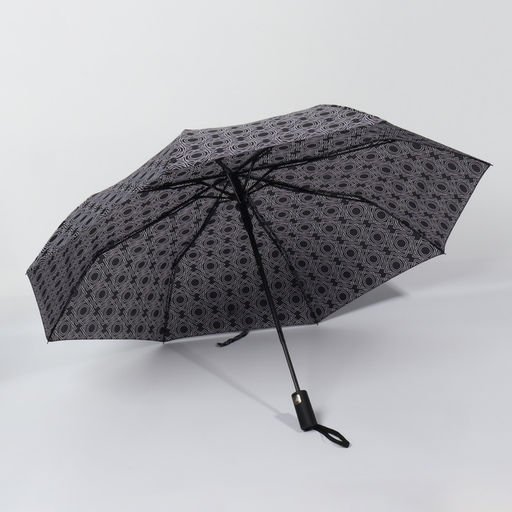 Зонт полуавтоматический «Узоры», эпонж, 3 сложения, 8 спиц, R=49/55 см, d=98 см, МИКС