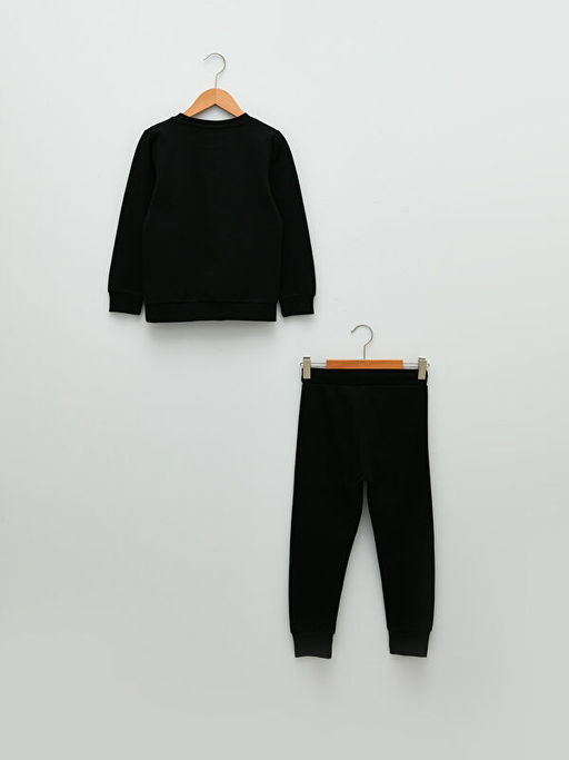 Bisiklet Yaka Thor Bask?l? Uzun Kollu Erkek ?ocuk Sweatshirt ve E?ofman Alt? - Waikiki фото 2