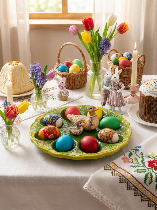 Тарелка д/фарш. яиц 19,5*19,5*7,5 "Уточка" керамика