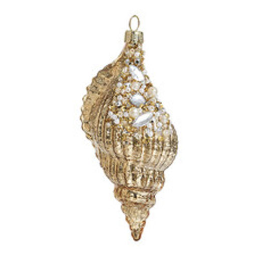 Ракушка Турителла золотая винтаж (стекло) 5х5х12 см - Holiday classics фото 2