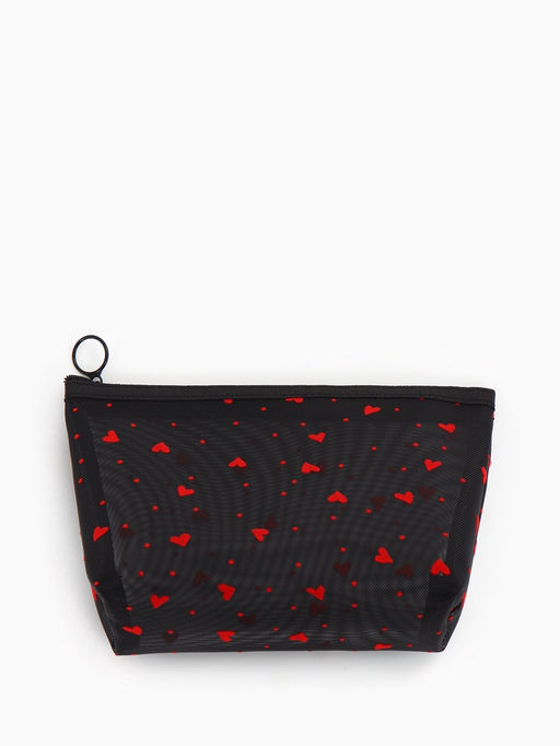 Косметичка женская Little love, с рисунком, на молнии, чёрная