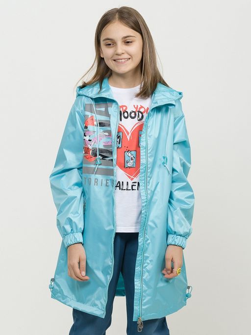 PELICAN, плащ для девочек, Бирюза  фото 4