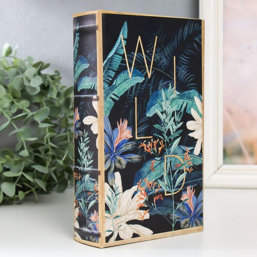 Шкатулка книга - сейф «Дикие джунгли», дерево, искусственная кожа, 21×13×5 см