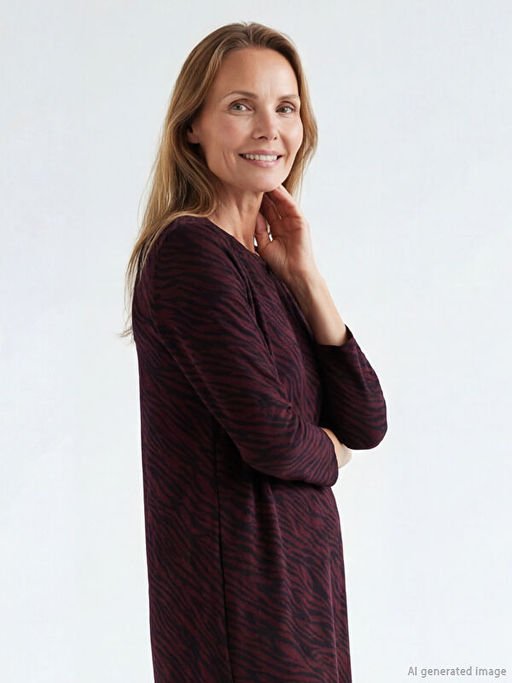 Bisiklet Yaka Desenli Kad?n Tunik