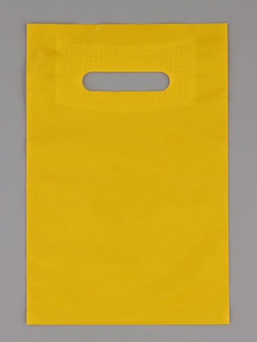 Цена за 50 шт. Пакет полиэтиленовый с вырубной ручкой, жёлтый 20×30 см, 70 мкм