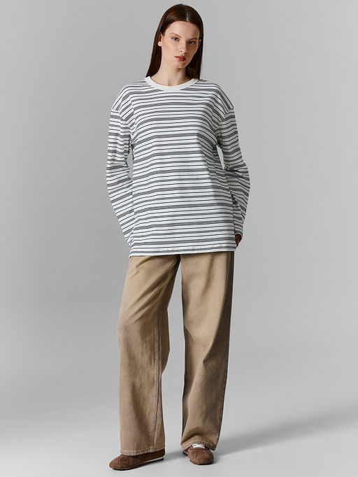 Джемпер женский в полоску оверсайз - Mark formelle фото 2