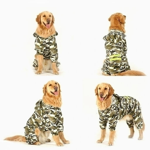 Дождевик для крупных пород собак "KOMFORT", принт хаки, р 4XL