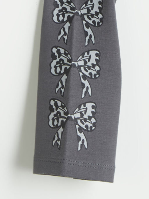 Beli Lastikli Bask?l? K?z ?ocuk Tayt