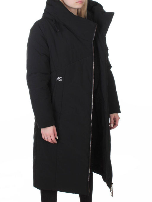 M-9102 BLACK Пальто зимнее женское (верблюжья шерсть, 120 гр. холлофайбер)