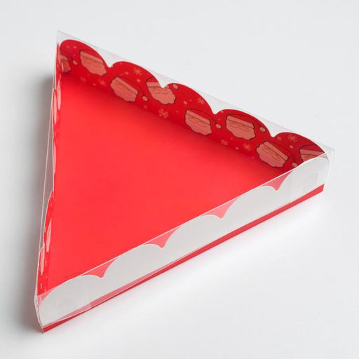 Цена за 5 шт. Коробка для кондитерских изделий с пластиковой крышкой «Счастливого Нового года!», 18×4 см