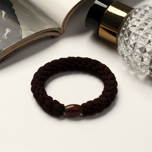 Цена за 10 шт. Резинки для волос «Спорт», плетение пышка, 5 см, коричневые