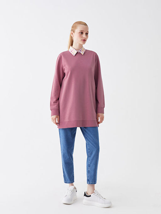 Bisiklet Yaka Kad?n Sweatshirt Tunik