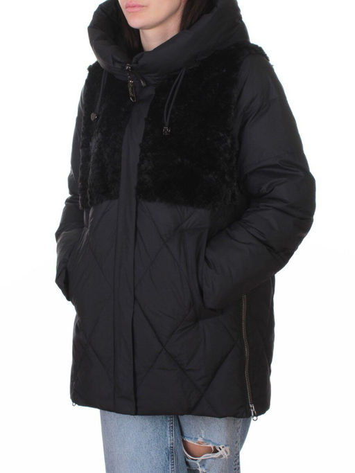 M-8800 BLACK Куртка зимняя стеганная женская (150 гр. холлофайбер)