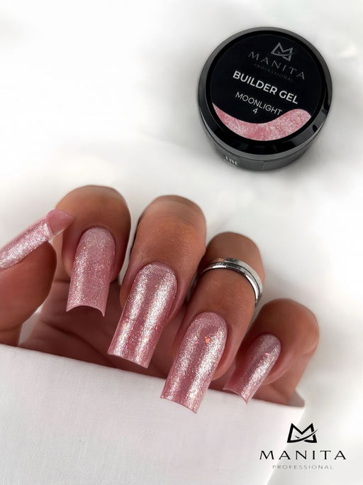 Manita Professional Гель моделирующий для ногтей с хлопьями юки / Builder Gel Moonlight №04, 15 мл